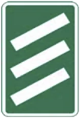 Kuwait traffic sign 324R: Distance to exit marker 3 bars