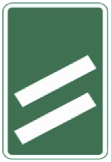 Kuwait traffic sign 325R: Distance to exit marker 2 bars