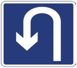Kuwait traffic sign 327: U-turn