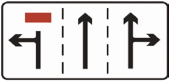 Kuwait traffic sign 328: Lane direction
