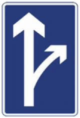 Kuwait traffic sign 330R: Ahead or turn right