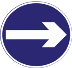 Kuwait traffic sign 405R: Right only