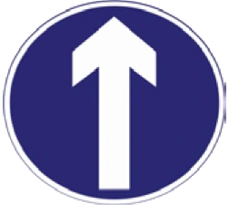 Kuwait traffic sign 408: Straight ahead