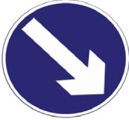 Kuwait traffic sign 412R: Keep right