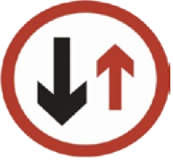 Kuwait traffic sign 419: Give way to approaching vehicles