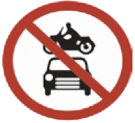 Kuwait traffic sign 423: All motor vehicles prohibited