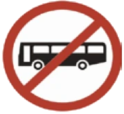 Kuwait traffic sign 424: Buses prohibited