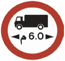 Kuwait traffic sign 429: Length limit 6m