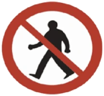 Kuwait traffic sign 433: Pedestrians prohibited