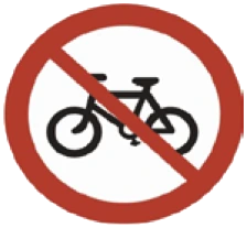 Kuwait traffic sign 434: Bicycles prohibited