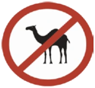 Kuwait traffic sign 446: Animals prohibited