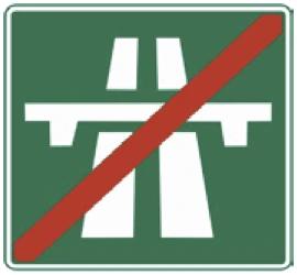 Kuwait traffic sign 449: End of motorway