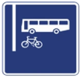 Kuwait traffic sign 453: Bus and bicycle lane