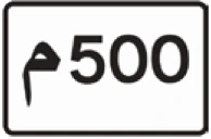 Kuwait traffic sign 504: Distance to hazard 500m