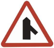 Kuwait traffic sign 505R: Merging traffic ahead right