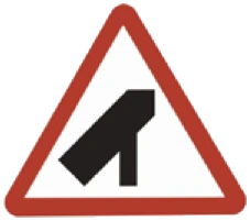 Kuwait traffic sign 506R: Merging traffic ahead left