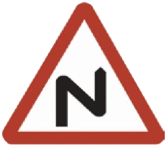 Kuwait traffic sign 510R: Bends ahead