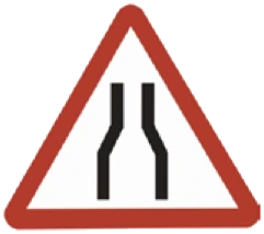 Kuwait traffic sign 512: Road narrows both sides