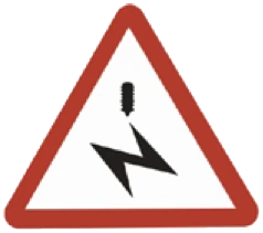 Kuwait traffic sign 517: Overhead electric cables