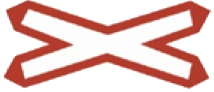Kuwait traffic sign 521: Ungated railway crossing location single track