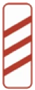 Kuwait traffic sign 525R: Distance marker railway crossing 3 bars