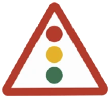 Kuwait traffic sign 529: Traffic signals ahead