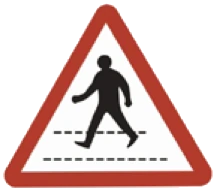Kuwait traffic sign 531: Pedestrian crossing ahead