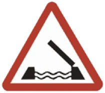 Kuwait traffic sign 534: Open or swing bridge ahead