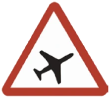 Kuwait traffic sign 540: Low flying aircraft