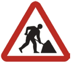 Kuwait sign 547: Roadworks ahead