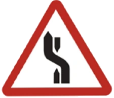 Kuwait traffic sign 555L: Change carriageway ahead