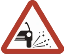 Kuwait traffic sign 556: Loose gravel