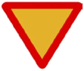 Kuwait traffic sign: Give way triangle