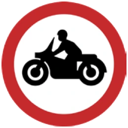 Kuwait traffic sign: No motorcycles